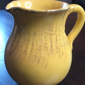 Italian mustard yellow pottery pitcher
